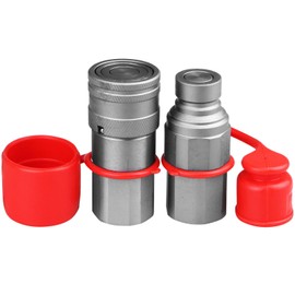 3/4" SAE Skid Steer Bobcat Flat Face Hydraulic Quick Connect Couplers with Dust Caps,The Universal Quick Disconnect Coupler Bobcat Case/New Holland, Kubota