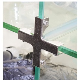 Glass Clamp,+-Shaped Glass clamp Stainless Steel Glass Support Bracket, Suitable for 8-10mm Glass