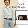 JASGOOD - Cinturón de lona de doble anillo para hombre,