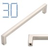 KOOFIZO 30-Pack Solid Square Bar Cabinet Handle - Brushed Nickel