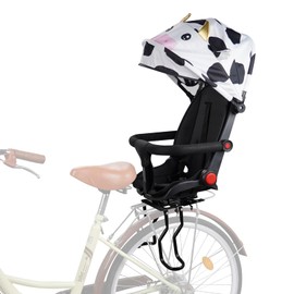 XIEEIX Rear Child Bike Seat, with Rain Shelter Backrest Rear Bike Seat, Foldable Rear Mounted Child Bike Seat, 2025 New Comfortable Child Rear Seat, Suitable for Most Bicycle Rear Frames