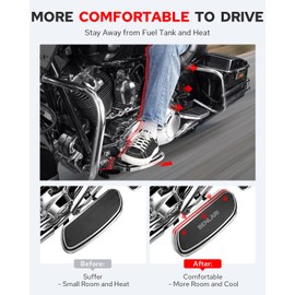 Benlari 0.75inch &1.25inch Driver Floorboard Extensions, Floorboard Spacer Extenders Compatible for Harley Touring Street Glide Road Glide Electra Glide Road King 2009-2024, FL Trikes 2009-2013, Black