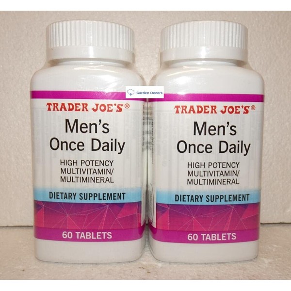 Trader Joe's2 Trader Joe’s Men’s Once Daily High Potency Multivitamin/Multimineral Dietary Supplement 60 Tablets (Two Bottles)