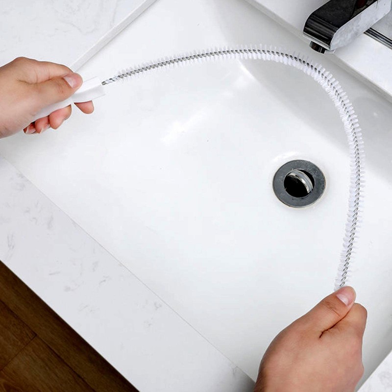 AYNKH 2 Pieces Sink Drain Brush 45cm Universal Flexible Sewer