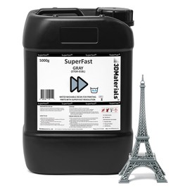 SuperFast 4K 3D Printer Resin Water Washable, 50um Print in 0.6 sec, Made in Korea by 3DMaterials (5000g, Grey)
