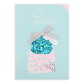 Clintons Simply Present Stack Auntie Birthday Card 127x178mm 1149153 multi