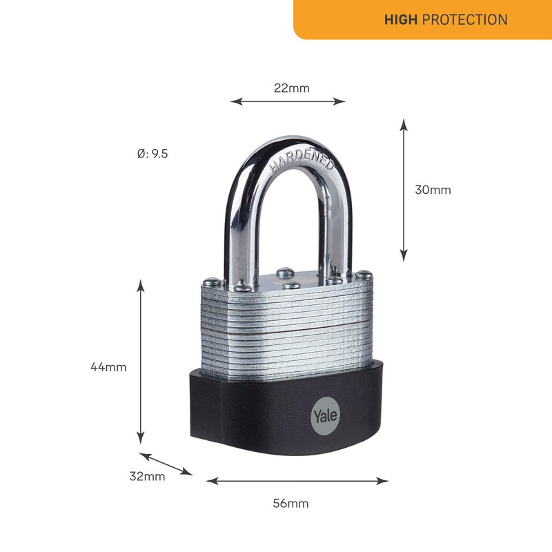 Yale - Y125B/50/129/1 High Security 50mm Laminated Steel Padlock -