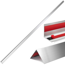 Therwen 10 Pcs Self Adhesive Stainless Steel Corner Guards Wall Corner Protector Pack Metal Corner Trim with 90 Degree Angle for Wall Protection Decoration Accessories (0.5 x 0.5 x 36 Inch)