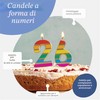 Talking Tables Numero Quattro 4 Candela Compleanno Arcobaleno per Torte,