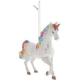 Glass Christmas Unicorn Ornament