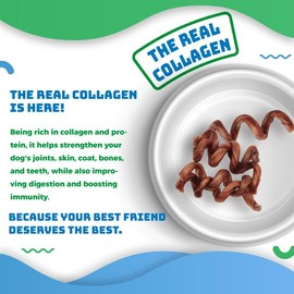 John Bully Collagen Spring 5"-6" 4PK, The Best Option for Your Dog, 100% Natural, Rich in Protein, Highly Digestible, Gluten Free,Premium Grade Quality,Odor Free The Real Collagen