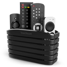 TotalMount Remote Control Holder – Premium Quality and Extra Stable to Place Near Your TV, Bed, or Table (Large – Fits Four Remotes, Premium Black)