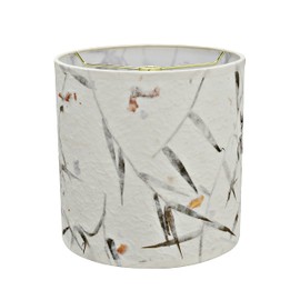 Aspen Creative 31223 Transitional Drum (Cylinder) Shaped Spider Construction Lamp Shade in Off White with Leaf, 8" Wide (8" x 8" x 8")
