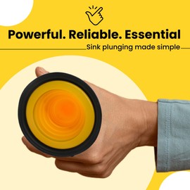 Small Sink Plunger - Mini Sink & Drain Plunger for Bathrooms, Kitchens, Sinks, Baths, Showers, RVs & Tubs - Mini Clog Remover - Heavy Duty Plumber’s Plunger - Drain Plunger with Superior Suction