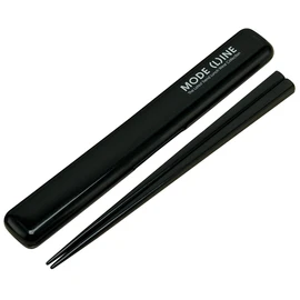 Skater ABG4 Mode LINE Chopsticks & Chopsticks Case Set, 7.7 inches (19.5 cm), Black