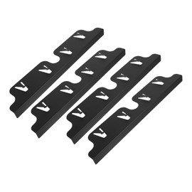 Kisangel 4pcs Metal Stove Gap Covers Heat Resistant Gap Fillers for Oven and Countertop Prevents Food Debris Easy to Clean Kitchen Accessory Black Iron Design