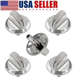 For Frigidaire 5PCS Gas Stove Knob Cooktop Knob 5304525746 Replacement for Frigidaire Models