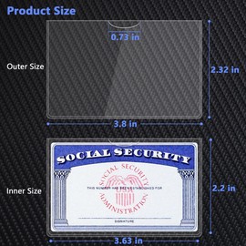 6 Pack Social Security Card Protector/Medicare Card Protector Sleeve/Social Security Card Holder/Credit Card Sleeves/Protective case for Drivers License、Credit Card 、SSN Card，3.8x2.32in.