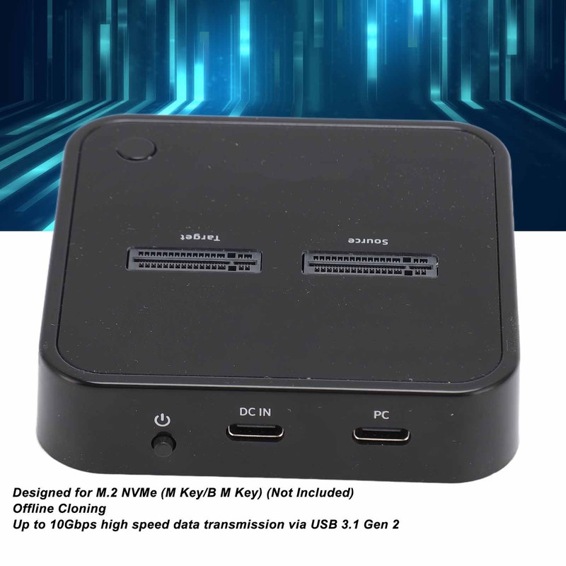 M.2 NVMe Duplicator Dual Bay 10Gbps Offline Clone USB C
