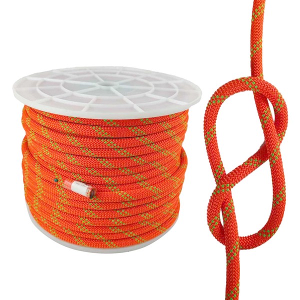 FUEMEILY UIAA Static Climbing Rope 11mm, 60M(200FT) Nylon Kernmantle Rappelling