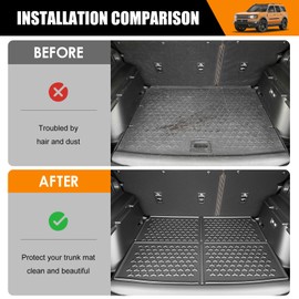 HUYINPJ Cargo Mat Trunk Liner Compatible with Ford Bronco Sport 2021-2025 All Weather Car Accessories Trunk Mat for Bronco Sport 4-Door 2021 2022 2023 2024 2025(Cargo mat)