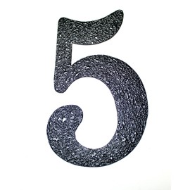 Garage Doors Magnetic House Numbers 5"- Flexible Black Embossed Magnetic - Great for Garage Doors (Numbers: 5)