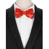 [Elerevyo] Men's Sequin Bow Tie Adjustable Neck Solid Color Bow