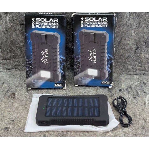 🔥2 New🔥 Solar Power Bank Portable Charger 10000mAh Battery Pack