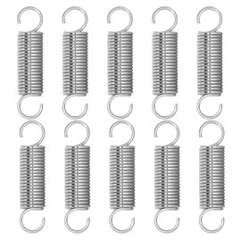 NICAVKIT Pack of 10 Stainless Steel Tension Springs with Hooks, Tension Spring 75 mm Free Length, Outer Diameter 17 mm, Wire Diameter 2 mm - 2 x 17 x 75 mm