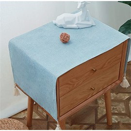 Utobanh Simple Bedside Table Cover Cloth Tablecloth, Cover Towel, Suitable for dust Cover Cushion Cloth Bedroom Universal Small Square Tablecloth (15.7 * 35.4 inches,Light Blue)