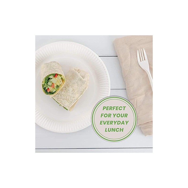 HITHIKA 7'' Paper Plates (100 Pack) | Biodegradable & Compostable