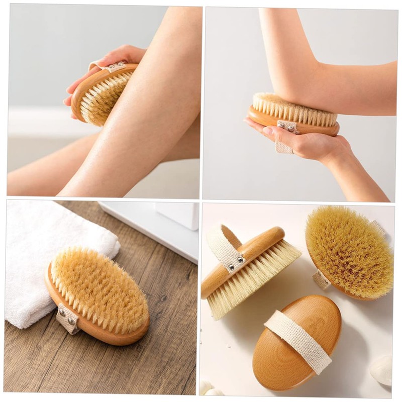 KOMBIUDA Stable Sturdy Body Brush Soft Bristle Shower Brush for