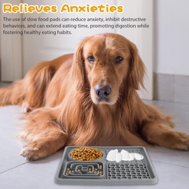 Hunde Leckmatte Silikon Slow Feeder Schleckmatte Hund mit 1 Silikonspatel, BPA-Frei Hund Lecken Pad für Hundetraining Fellpflege und Baden(20cm x 20cm)