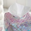 Motifeur Glass Tissue Holder, Decorative Square Tissue Cover Box (Mermaid)