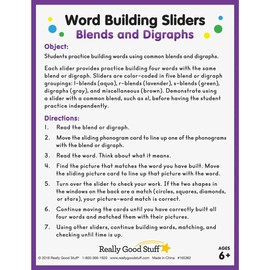Word Building Sliders: Blends and Digraphs - 27 Sliders
