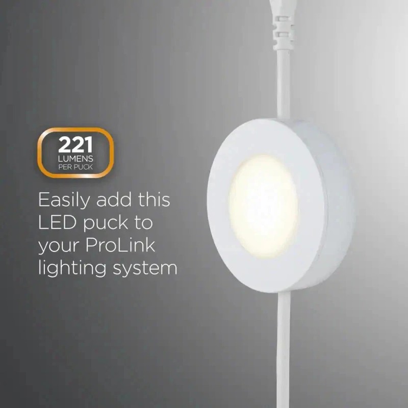 Enbrighten ProLink 55215-T1 Plug-in LED Under Cabinet Puck Lights (5-Pack)