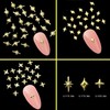 WOKOTO 600Pcs Mini Gold Star Nail Charms 3D Alloy Nail