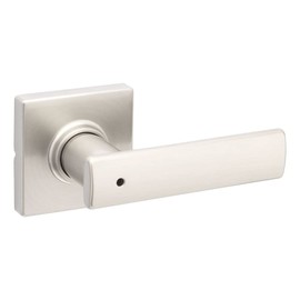 Kwikset Breton Privacy Door Lever for Bedroom and Bathroom Doors featuring Microban in Satin Nickel