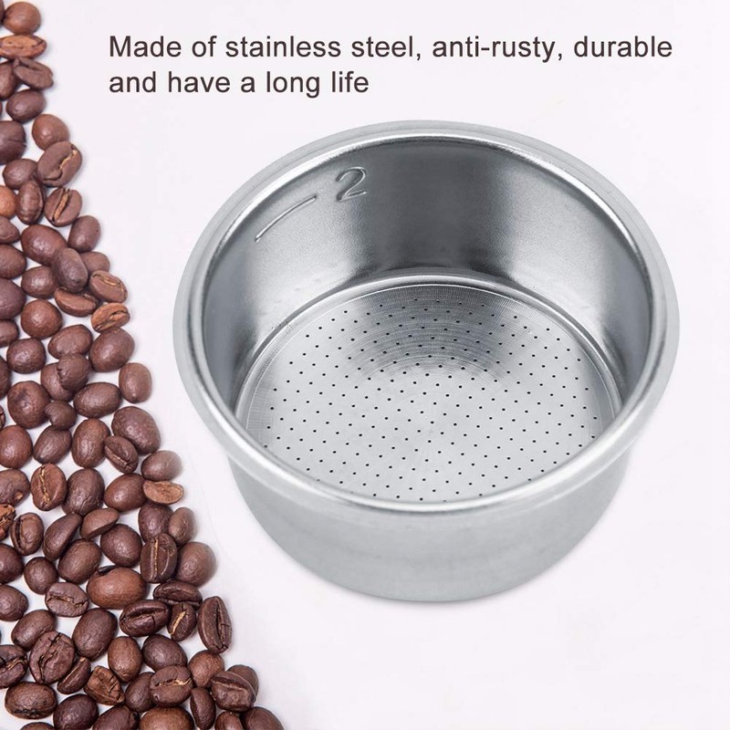 Eujgoov Stainless Steel Coffee Filter, 51 mm Pressureless Filter Basket,