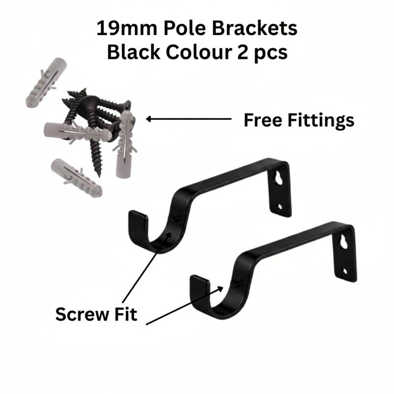 HOMEELABADOR®Curtain Pole Rod Bracket Pipe Holder Heavy Duty Drapery Ring
