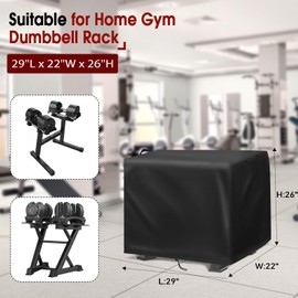 Aidetech Dumbbell Rack Cover, Waterproof Small Weight Rack Cover Home Gym Dumbbell Rack Cover Dumbbell Weight Rack Cover
