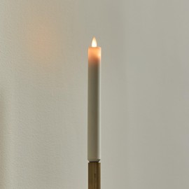 Luminara Pearl Ivory Flameless Candle Tall E12 Taper Bulb Flat Top 1" x 9.5" for Chandeliers, Wall Sconces and Lighting Fixtures