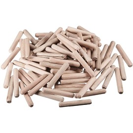 TERF® 200 Pcs Wooden Dowel Pins 8mm X 50mm Wood Dowels Solid Hard Wood Dried Fluted Beveled Hardwood Rods Furniture for Professional Carpenters DIY and Craft Projects