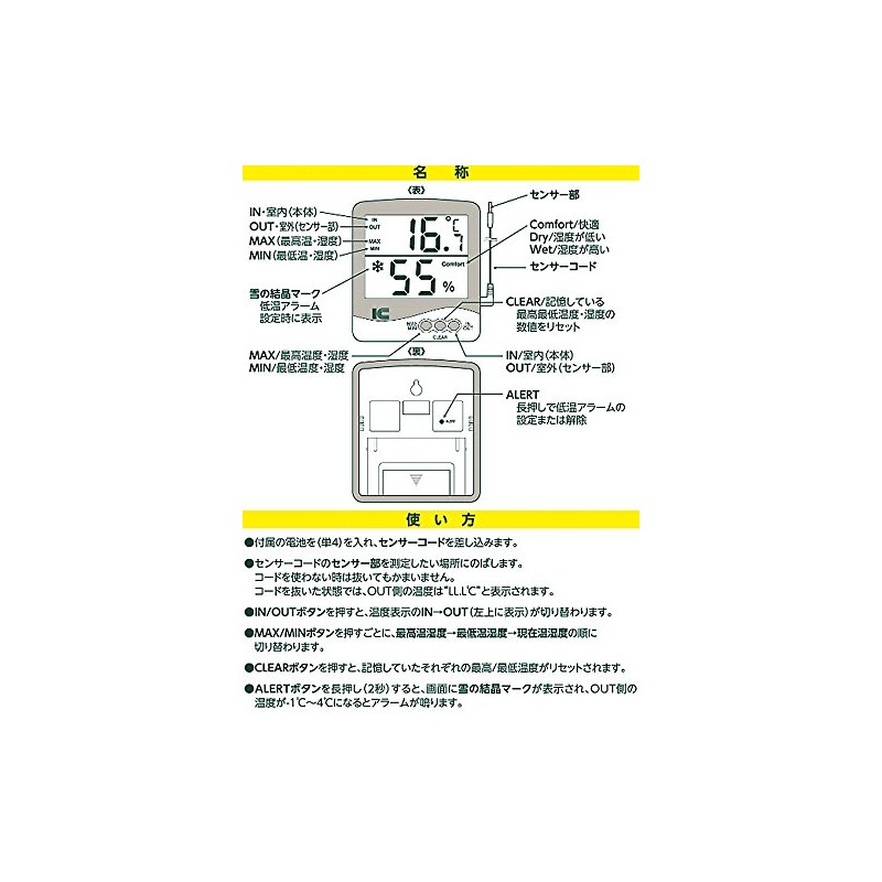 aisi- Digital Best Minimum Hygrometer Thermo 1035 with Alarm –