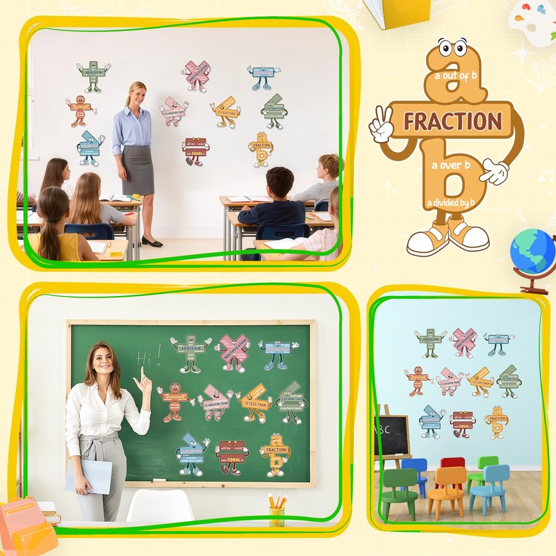 Sereliy Math Symbol Posters Bulletin Board for Classroom Decor, 10PCS