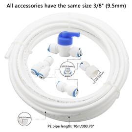 Newzoll 12Pcs 3/8" Water Purifiers Tube Fittings Tube Feed Water Adapter Ball Valve Quick Connector Set for RO Water Reverse Osmosis System