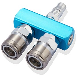 Pronese PN-482 Twin Socket, Air Coupler, 2 Branches, Air Tool, Normal Pressure Universal Type, For Air Compressors, Air Socket, For Air Hose