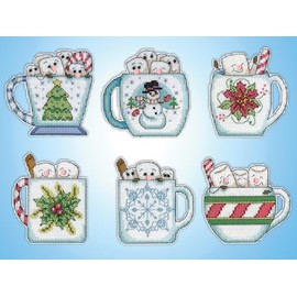 Design Works Crafts Inc. Holiday Mugs Counted Cross Stitch Ornament Kit - Set/6
