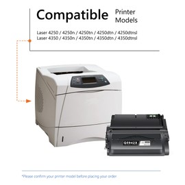 42X High Yield Black Toner Cartridge Q5942X 1-Pack with Chip Replacement for HP 42X Q5942X 42A Q5942A Toner for Laser 4200, Laser 4250, Laser 4300, Laser 4350 Series, Laser M4345 MFP Series Printer