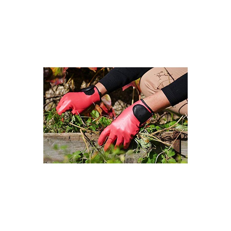 Rostain F-IT07 Long Length Nitrile Maxima Gardening Gloves, Size 07,